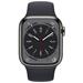 Apple Watch Series 8 GPS + Cellular 41mm Graphite Stainless Steel Case with Midnight Sport Band - Regular mnjj3cs/a