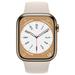 Apple Watch Series 8 GPS + Cellular 45mm Gold Stainless Steel Case with Starlight Sport Band - Regular mnkm3cs/a