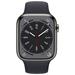 Apple Watch Series 8 GPS + Cellular 45mm Graphite Stainless Steel Case with Midnight Sport Band - Regular mnku3cs/a