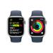 Apple Watch Series 9 41mm Stříbrný hliník s bouřkově modrým sportovním řemínkem M/L MR913QC/A