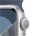 Apple Watch Series 9 41mm Stříbrný hliník s bouřkově modrým sportovním řemínkem S/M MR903QC/A