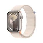 Apple Watch Series 9 45mm Hvězdně bílý hliník s hvězdně bílým provlékacím řemínkem MR983QC/A