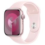 Apple Watch Series 9 45mm Růžový hliník se světle růžovým sportovním řemínkem M/L MR9H3QC/A