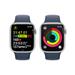 Apple Watch Series 9 45mm Stříbrný hliník s bouřkově modrým sportovním řemínkem M/L MR9E3QC/A