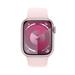 Apple Watch Series 9 Cellular 41mm Růžový hliník se světle růžovým sportovním řemínkem M/L MRJ03QC/A