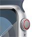 Apple Watch Series 9 Cellular 41mm Stříbrný hliník s bouřkově modrým sportovním řemínkem M/L MRHW3QC/A