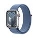 Apple Watch Series 9 Cellular 41mm Stříbrný hliník s ledově modrým provlékacím řemínkem MRHX3QC/A