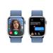 Apple Watch Series 9 Cellular 41mm Stříbrný hliník s ledově modrým provlékacím řemínkem MRHX3QC/A