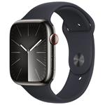 Apple Watch Series 9 Cellular 45mm Grafitová ocel s temně inkoustovým sportovním řemínkem M/L MRMW3QC/A