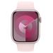 Apple Watch Series 9 Cellular 45mm Růžový hliník se světle růžovým sportovním řemínkem M/L MRML3QC/A
