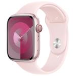 Apple Watch Series 9 Cellular 45mm Růžový hliník se světle růžovým sportovním řemínkem M/L MRML3QC/A