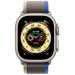 Apple Watch Ultra GPS + Cellular, 49mm Titanium Case with Blue/Gray Trail Loop - S/M mnhl3cs/a