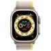 Apple Watch Ultra GPS + Cellular, 49mm Titanium Case with Yellow/Beige Trail Loop - S/M mnhk3cs/a