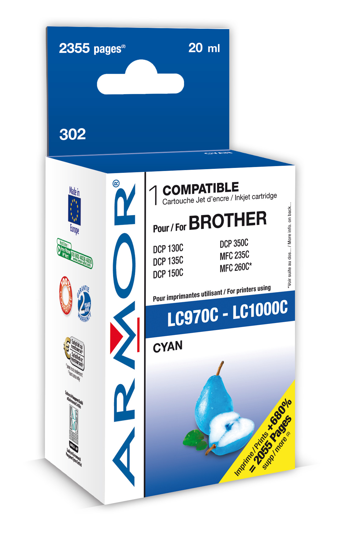 ARMOR cartridge pro BROTHER DCP-130/330 Cyan (LC970/1000C) K12379