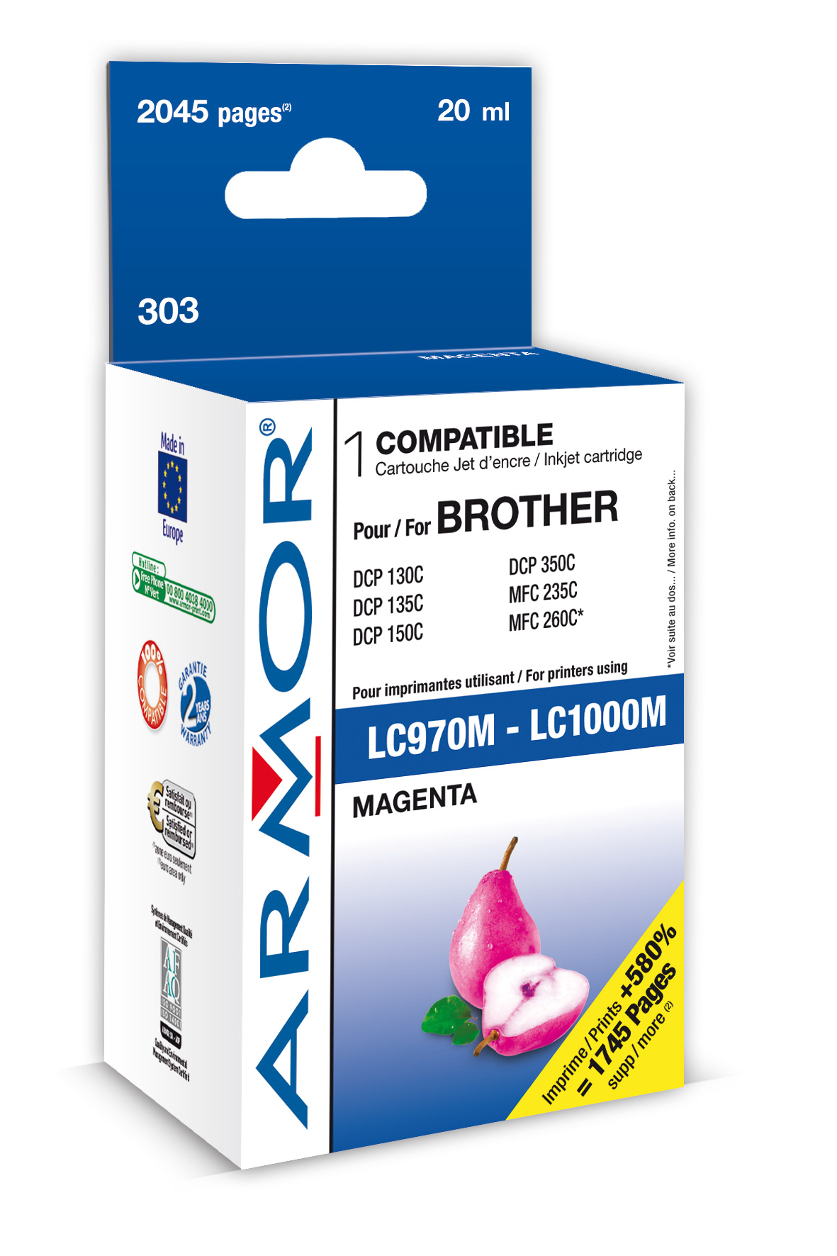 ARMOR cartridge pro BROTHER DCP-130/330 Magenta (LC970/1000M) K12380