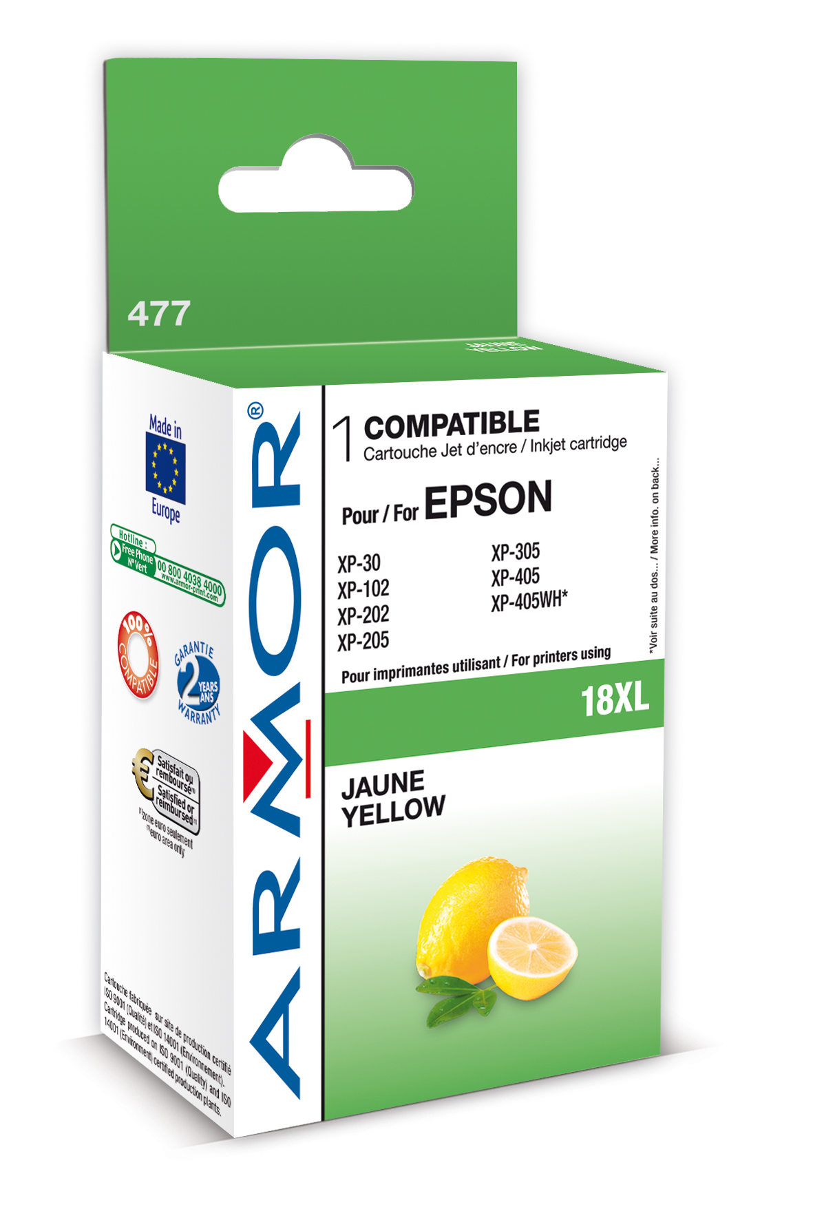 ARMOR cartridge pro EPSON XP102/402 Yellow (C13T18144010) 9ml, 18XL K12617