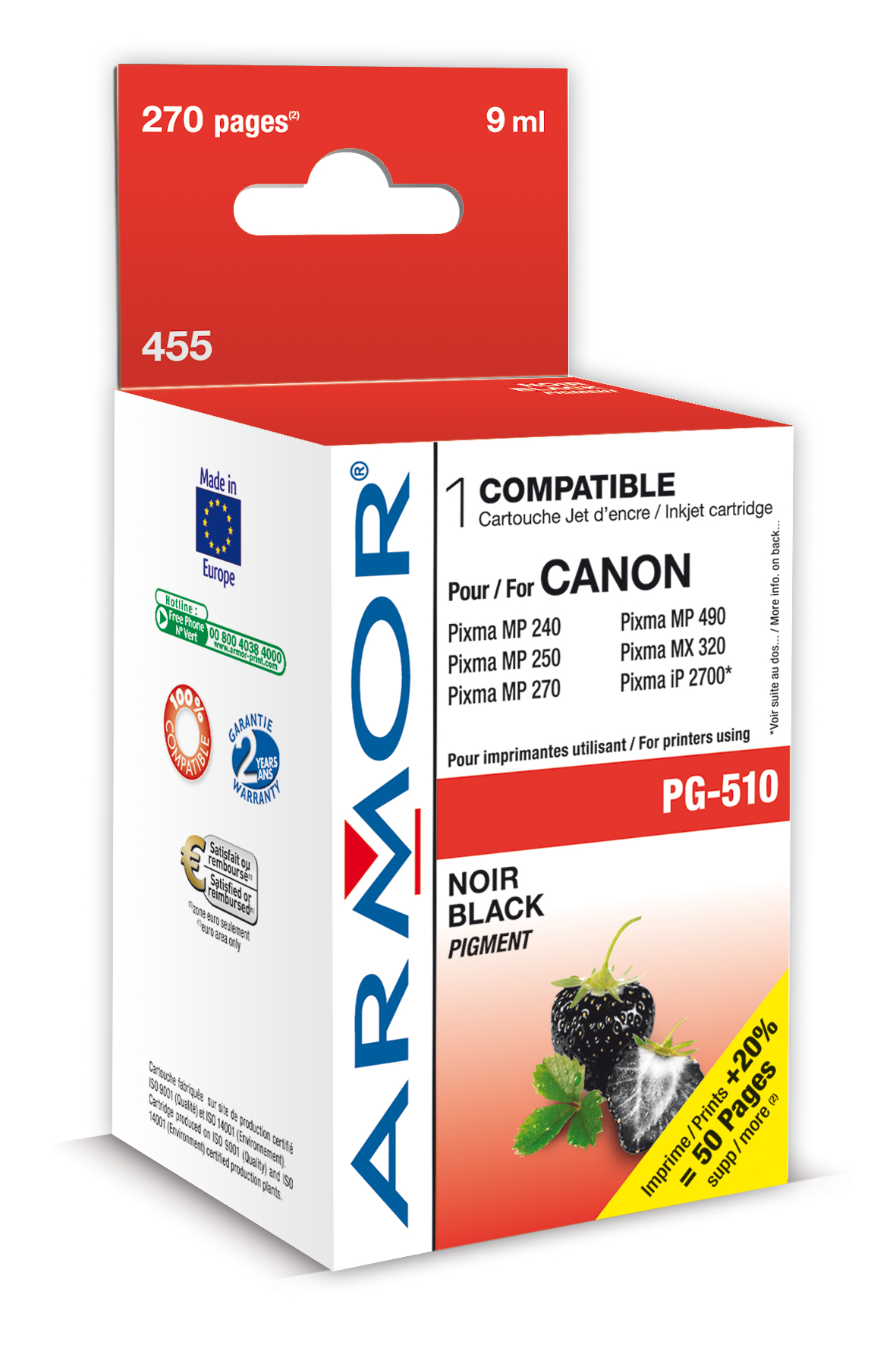 Armor ink-jet pro Canon PG510, 9ml, černá K20281