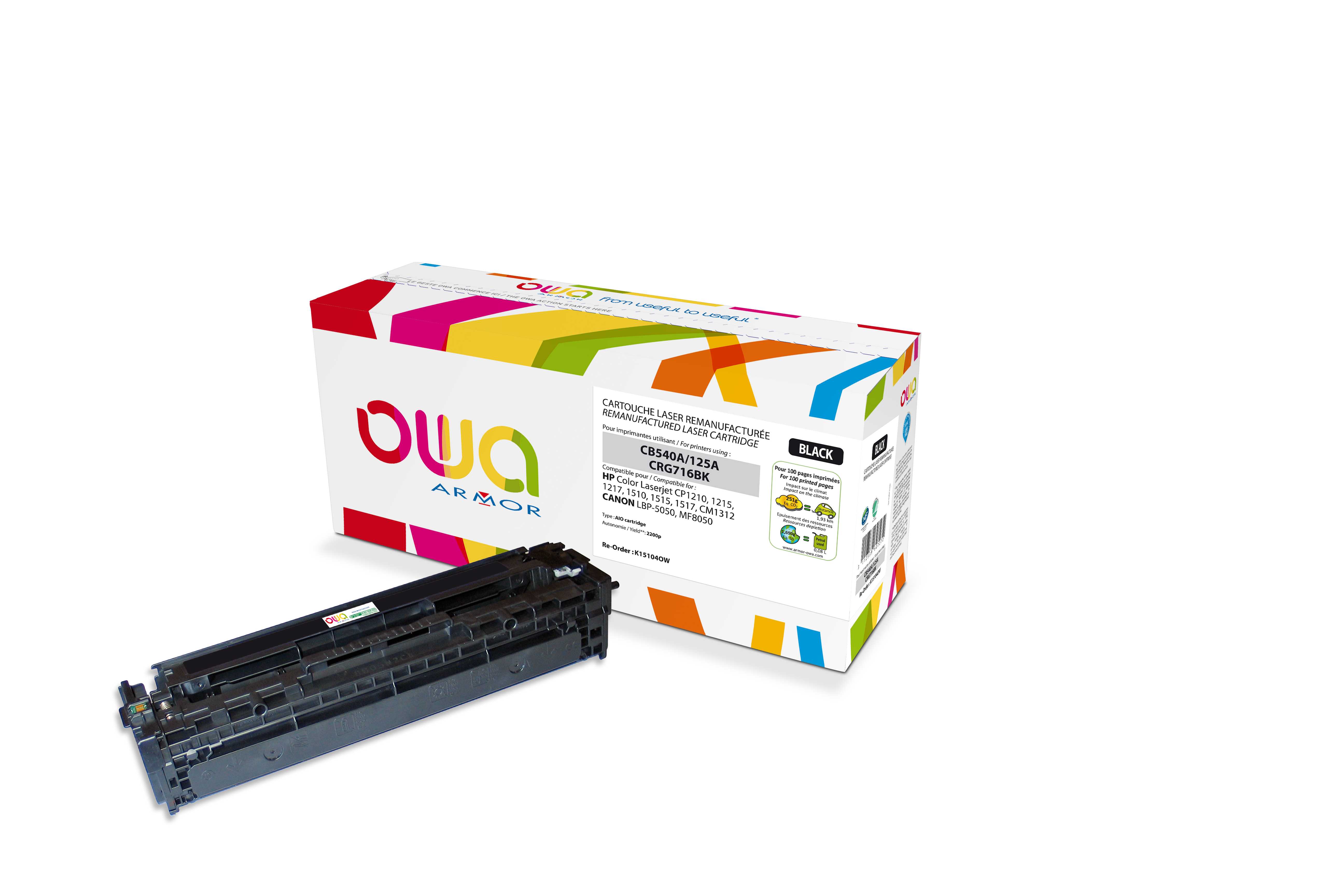 ARMOR toner pre HP Color laserjet CP1210, 1215, 1510 black (CB540A) na 2200 str. K15104