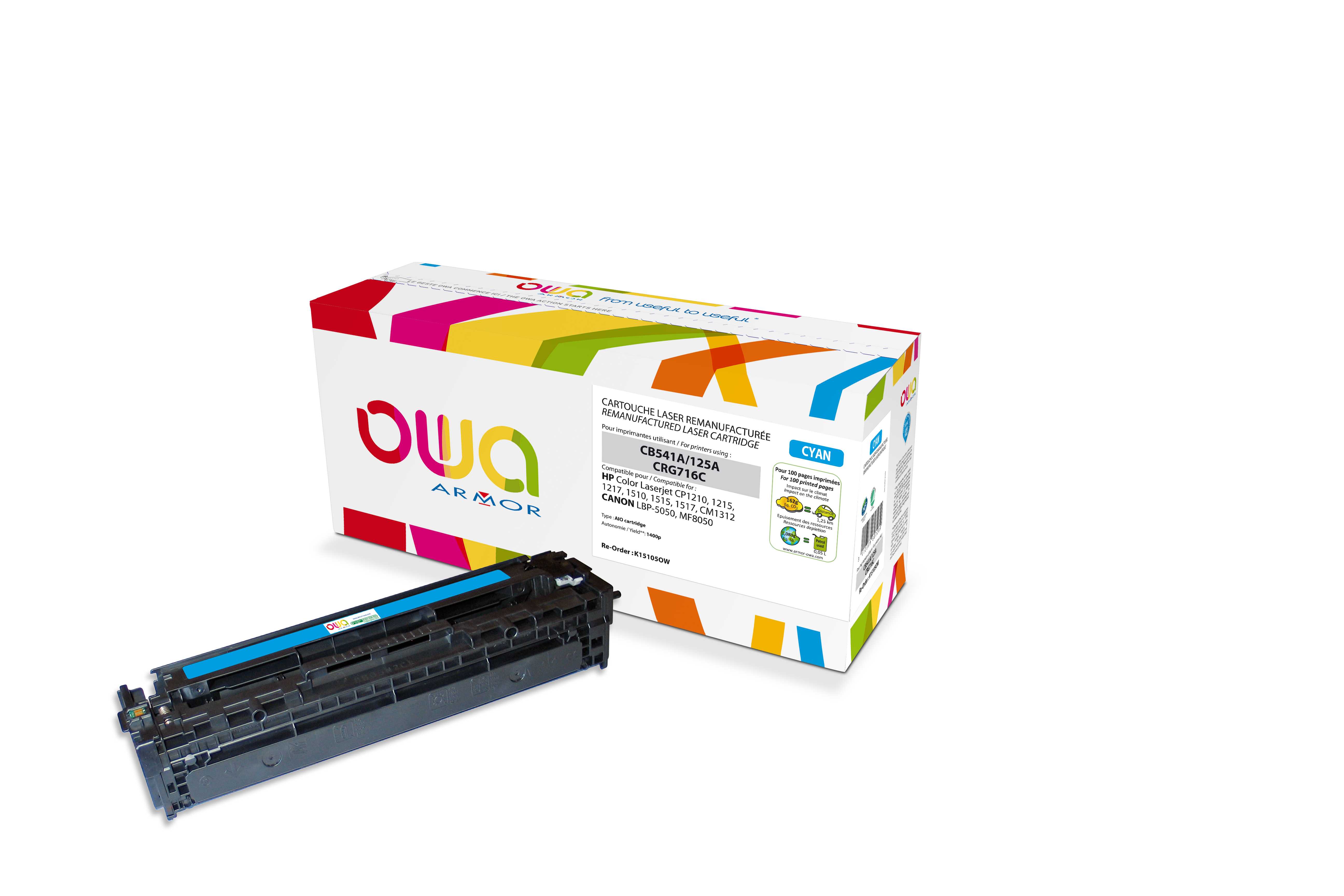 ARMOR toner pre HP Color laserjet CP1210, 1215, 1510 cyan (CB541A) na 1400 str. K15105