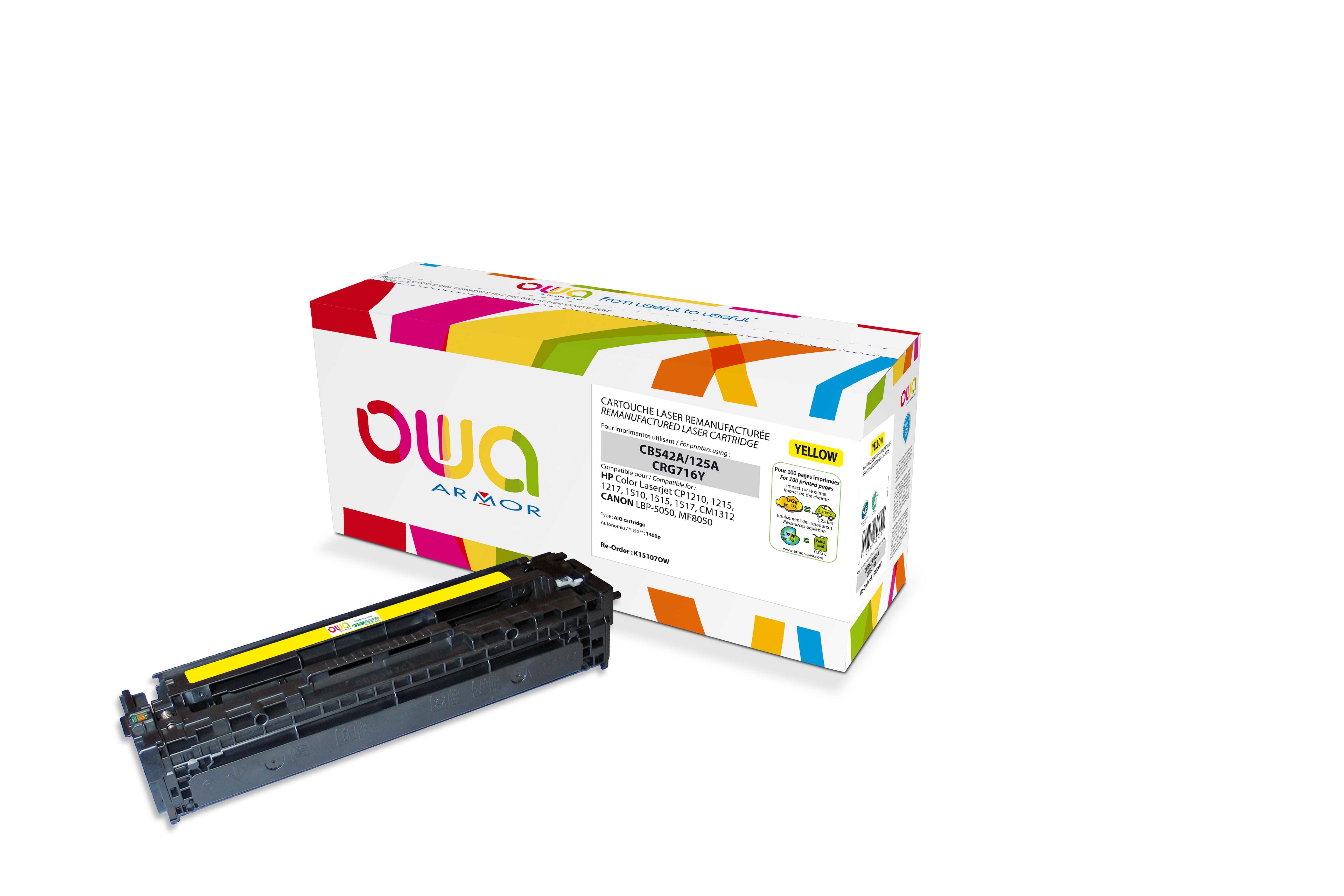 ARMOR toner pre HP Color laserjet CP1210, 1215, 1510 yellow (CB542A) na 1400 str. K15107