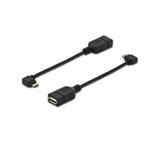 ASSMANN USB 2.0 HighSpeed OTG Adapter Cable microUSB B angled M/USB A F 0,15m bl