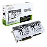 ASUS VGA NVIDIA GeForce DUAL RTX 4070 SUPER 12GB GDDR6X White Edition, RTX 4070 SUPER, 12GB GDDR6X, 3xDP 90YV0K85-M0NA00