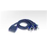 Aten 4-port KVM USB mini, audio, 1.8m kabely CS-64U