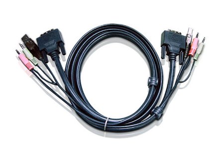 ATEN int.kabel pro KVM USB, DVI, audio, 1,8m pro CS1768, Dual Link 2L-7D02UD