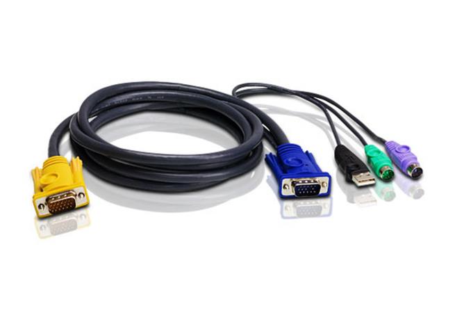 ATEN KVM Kábel 3in1 SPHD (HDB15-SVGA, USB, PS/2, PS/2) - 3m 2L-5303UP