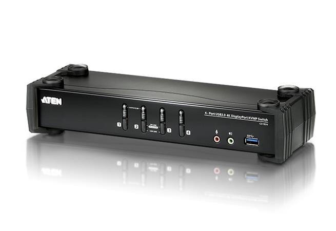 ATEN KVM switch CS-1924, 4-Port USB 3.0 4K DisplayPort (4K,USB 3.1 Gen 1) CS1924-AT-G