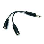 Audio Rozdvojka, Jack (3,5mm) M-Jack (3,5mm) 2x F, 0.2, stereo, čierna, s káblikom KAAJMJCK01