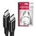 AXAGON BUCM-CM30AB, HQ kabel USB-C <-> USB-C, 3m, USB 2.0, PD 60W 3A, ALU, oplet, černý