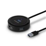 AXAGON HUE-P1A, 4x USB 3.2 Gen 1 ROUND hub, micro USB napájací konektor, kábel USB-A 30cm