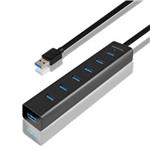 AXAGON HUE-SA7BP 7 portový externý USB 3.0 ALU CHARGING hub BLACK, vr. AC adaptéra