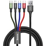 Baseus CA1T4-B01 Fast 4in1 Kabel Lightning, 2x USB-C, MicroUSB 3.5A 1.2m Black 6953156278493