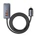 Baseus CCBT-A0G Rychlá Nabíječka do Auta s Prodlužovacím Kabelem 120W 2x USB + 2x USB-C Gray 6953156206670