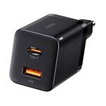 Baseus CCSUPP-E01 Super Si Quick Nabíječka USB + USB-C 30W Black 6953156206342