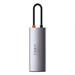 Baseus Metal Gleam Series 5v1 HUB Type-C (USB-C PD 100W, 3* USB 3.0, HDMI) šedá WKWG020013