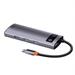 Baseus Metal Gleam Series 5v1 HUB Type-C (USB-C PD 100W, 3* USB 3.0, HDMI) šedá WKWG020013