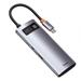 Baseus Metal Gleam Series 5v1 HUB Type-C (USB-C PD 100W, 3* USB 3.0, HDMI) šedá WKWG020013