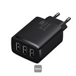 Baseus nabíječka do sítě Compact 3xUSB 17W černá 6932172606961