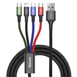 Baseus rychlý nabíjecí / datový kabel 4v1 2* Lightning + USB-C + Micro USB 3,5A 1,2m, černá CA1T4-A01