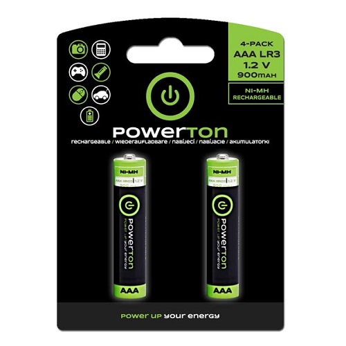 Batéria Ni-MH, AAA nabíjacie, 1.2V, 900 mAh, Powerton, blister, 2-pack, cena za 1 ks 8590274569171