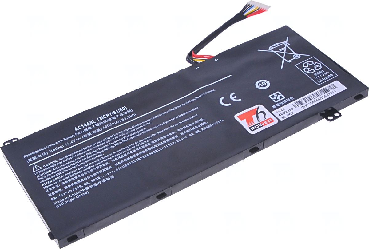 Baterie T6 power Acer Aspire Nitro VN7-571, VN7-572, VN7-591, VN7-791, 4600mAh, 52Wh, 3cell, Li-pol NBAC0088