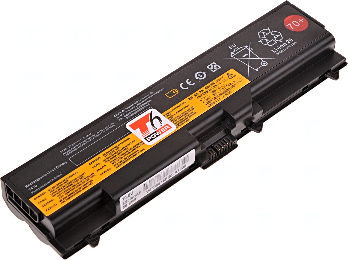 Baterie T6 power Lenovo ThinkPad T430, T430i, T530, T530i, L430, L530, W530, 6cell, 5200mAh NBIB0108