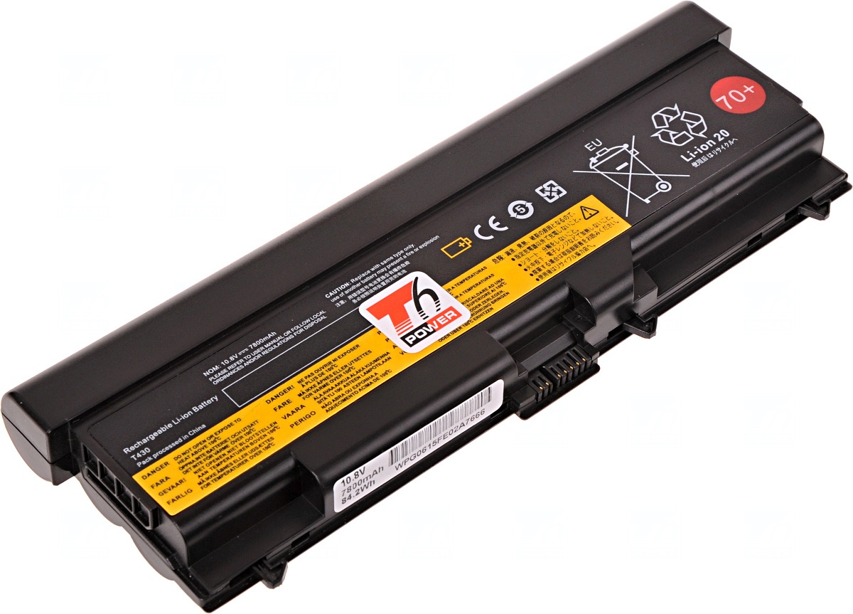 Baterie T6 power Lenovo ThinkPad T430, T430i, T530, T530i, L430, L530, W530, 9cell, 7800mAh NBIB0109