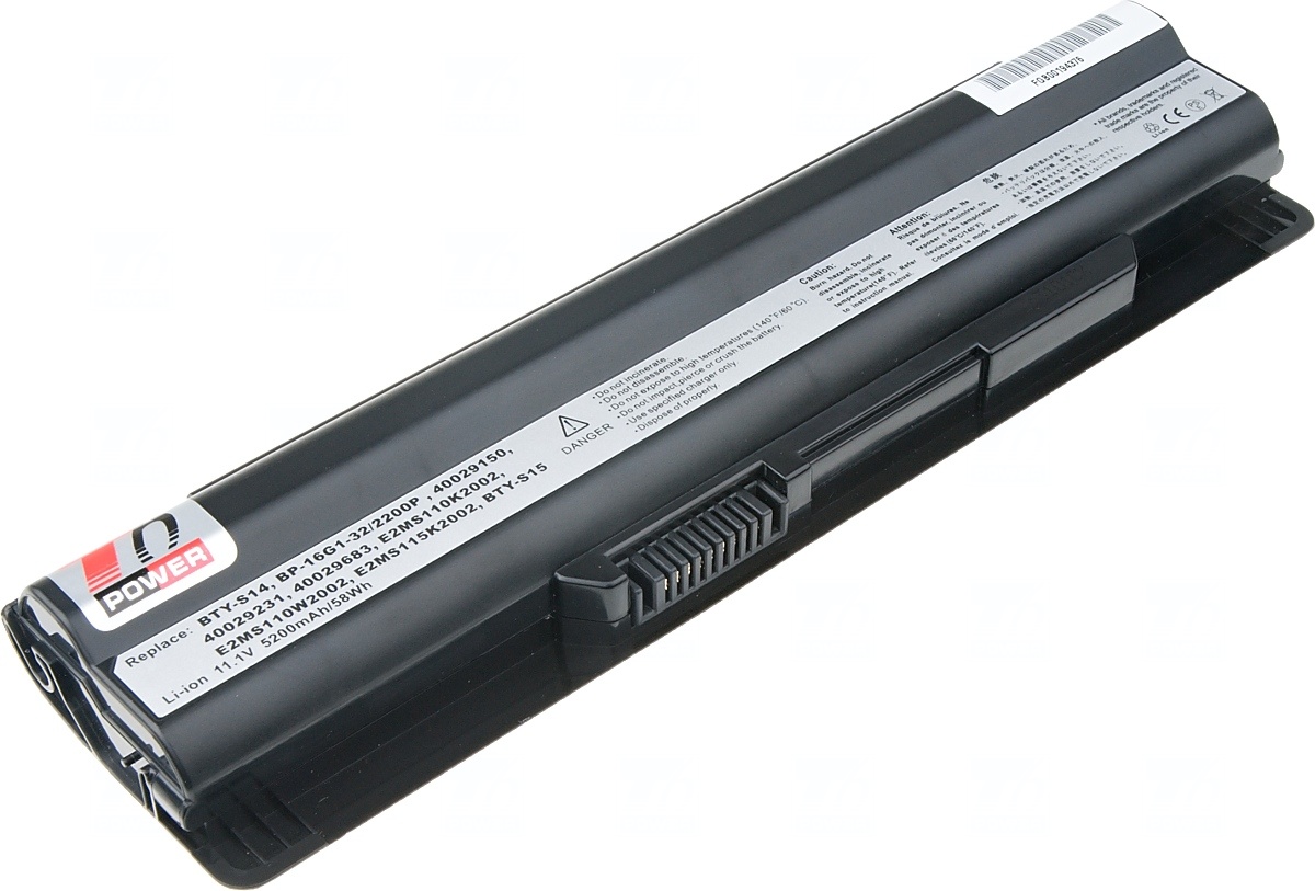 Baterie T6 power MSI CX650, FR610, FR620, FR700, FX400, FX600, FX610, FX620, FX700, 6cell, 5200mAh NBPR0029