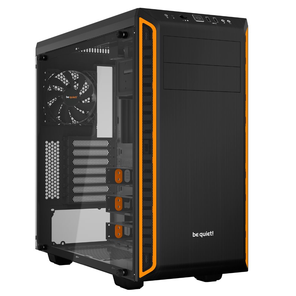 Be quiet! skříň PURE BASE 600 Window / MidT / průhledná bočnice / bez zdroje / 2xUSB 3.0 / černo-oranžová BGW20