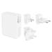 Belkin 140W 4-portová USB-C Power Delivery GaN PPS nástěnná nabíječka + UK, EU, US adaptéry, bílá WCH014btWH