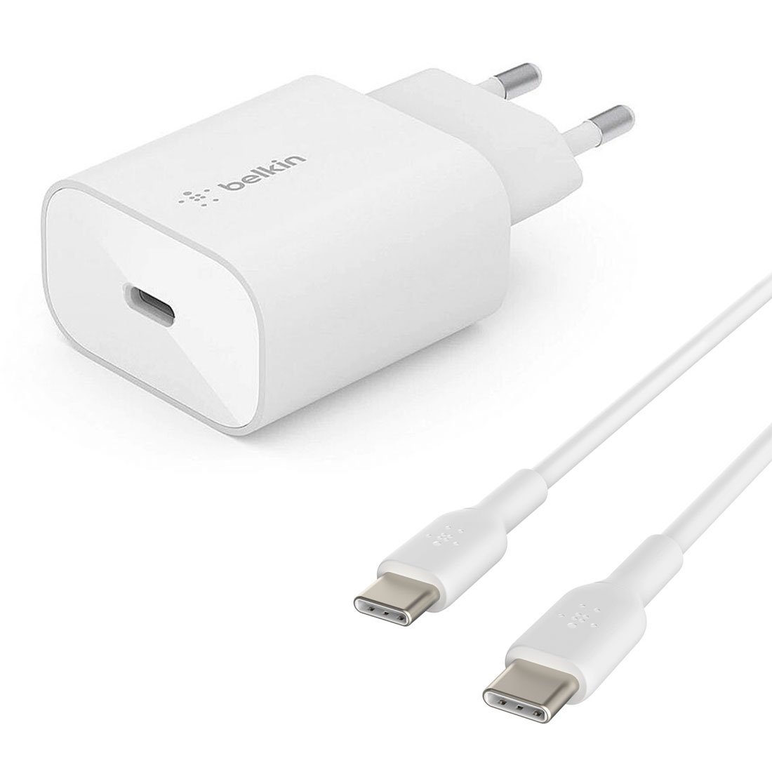 Belkin 25W PD 3.0 PPS USB-C nab. + USB/USB-C kabel WCA004vf1MWH-B6